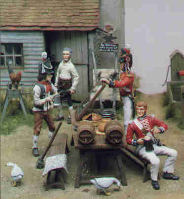 diorama of a farm scene in 54mm